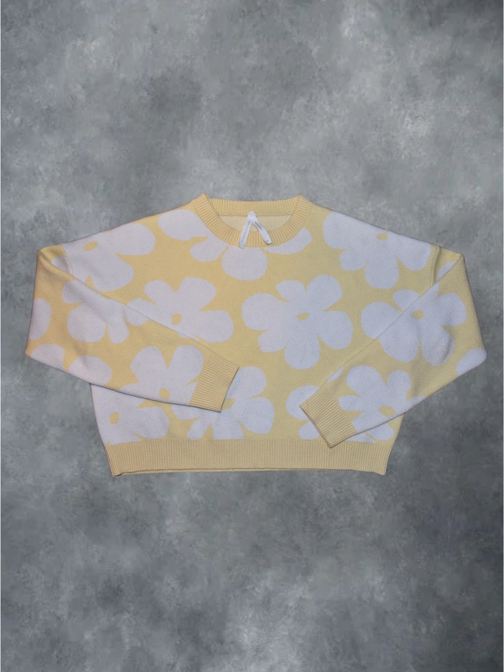 Yellow Floral Crewneck Sweater